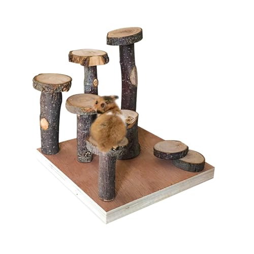 Wooden Hamster Platform Climb Toy Cage Accessories for Gerbil Dwarf Hamster - size: Medium