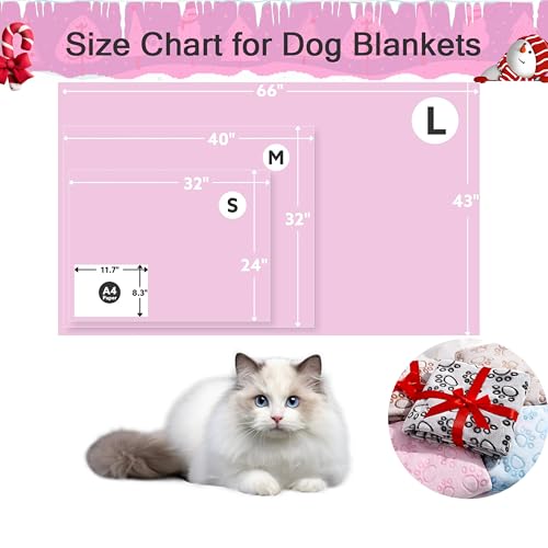 Stuffed Premium Soft Dog Blanket, with Flannel Pink Cute Paw Print, Cat Blanket Puppy Supplies Dog Products Stuff Essentials(Pink 32x40 inches) - color: Pink, size: M(32x40")