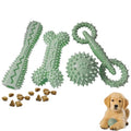 Puppy Teething Toys Rubber Bone Molar Ball Interactive Donut Treat Dumbbell - color: Green, size: Small