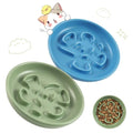 Cat Slow Feeder Bowl Set,2 Pcs Pastel Series Cat Plate for Dry and Wet Food - color: Blue and Green-A