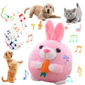 Interactive Dog Toys, 2026 New Active Moving Pet Plush Toy, Rechargeable Squeaky Dog Ball Toy with Talking Sound, Washable Cartoon Bunny Plush Toy for Dogs Puppies (Pink Bunny) - color: Pink Bunny
