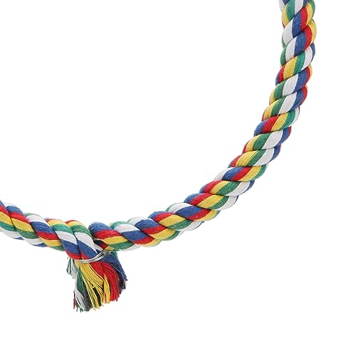 Wontee Bird Swing Colorful Rope Perch Climbing Toy for Parrots (M 10.4inch) - size: Medium (10.4 inch)