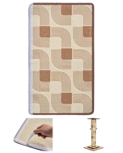 Odoland Cat Scratching Post Replace Mat Natural Sisal Scratcher Pad - color: Geometry (Only Replace Sisal Mat)