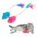 Catify Interactive Cat Toy - Squeaking Mice Set, Blue & Fuchsia - color: Squeaking Mice Blue & Fuchsia