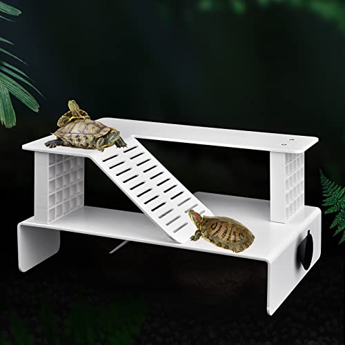 WEAVERBIRD Turtle Basking Platform, Double Decker Reptile Habitat