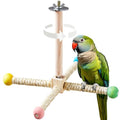 Large Bird Perch Toy, Interactive Wooden 360° Spinning Cage Toy(L) - size: Large (no bells)