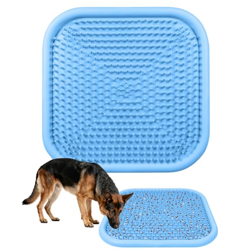 Snuffle Mat for Dogs 23.6" x 23.6" Silicone Large Slow Feeder Mat, Blue - color: Blue:23.6"x23.6"