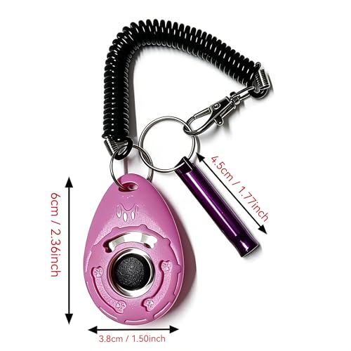 Dog Training Clicker, dog training & behavior aids, dog training kit (Pink) - color: Pink