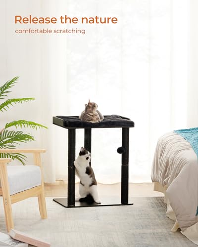 FourFurPets Modern Cat Tree for Large Cats, Full Sisal Cat Scratching Post - color: Black, size: 22"L x 15.7"W x 26.7"H