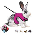 Rabbit Harness Leash Set Escape Proof Bunny Leash Vest Harness,Hot Pink XL - color: Rose Red, size: XL Chest 9.8-15.7",For Big Adult Rabbit
