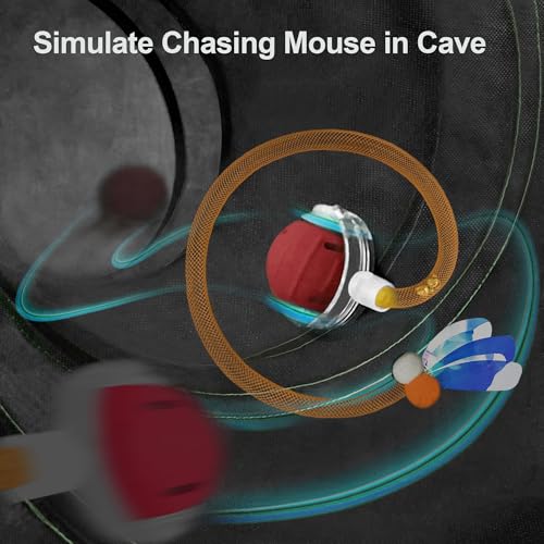 Interactive Cat Toy, Motion-Activated Ball in Enrichment Tunnel