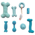 PetLike 8PCS Puppy Teething Toys Set - Interactive Dog Chew Toys with Ball & Cotton Ropes Safe & Durable Teething for Small Puppies(Blue) - color: Blue