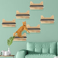 Lenwen 6 Set Cat Wall Shelves, Wood Cat Climbing Step, Wall Mounted,Lovely - style: Lovely