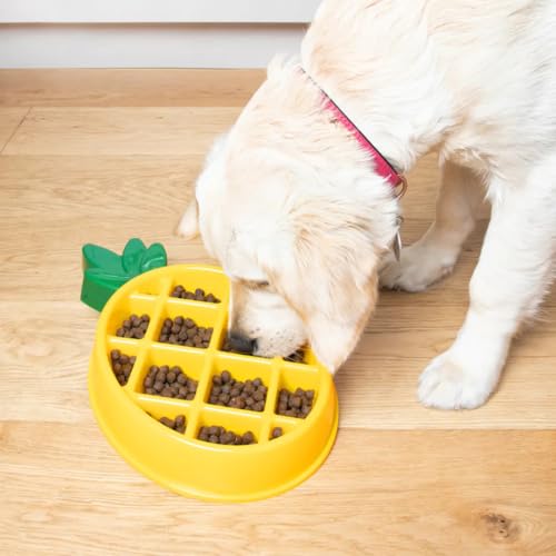 ZippyPaws Happy Bowl Slow Feeder Dog & Puppy Bowl - Pineapple - style: Pineapple