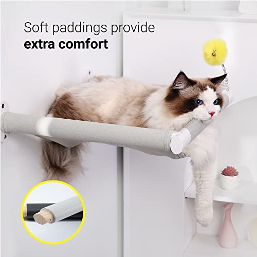 SVD.PET Cat Hammock Wall Mounted with Toy, Soft Padded & Comfortable Cover, Modern Design Premium Cat Furniture Shelf, Supports up to 40 lbs (Comfy Plus, White) - color: White, size: Hammock - Comfy Plus