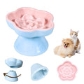 Detachable Slow Feeder Cat Bowl, Melamine Elevated Cat Bowls - Heavy Weighted, Tilted Raised Slow Feeder, Non-Slip Small Dogs Slow Feeders Bowl, Dry & Wet Food, Whisker Friendly(Pink, 5.8" - color: Pink, size: 5.8"
