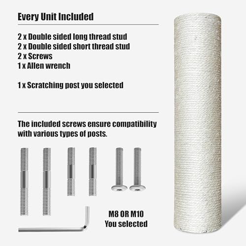Catry Replacement Scratching Post for Any Cat Tree or Tower Post Repairing - size: 7.5 Inches