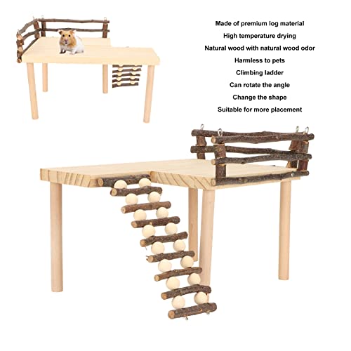 Hamster Wooden Platform Reptile Bridge Hamster Playground