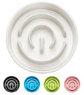 Ceramic Slow Feeder Dog Bowls, 0.6 Cup Slow Feeder for Small Dogs, Puzzle Maze Bowl, Prevents Choking, 6in, White - color: White, size: 6 Inches