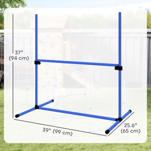 PawHut 4 Piece Dog Agility Training Equipment for Dog Agility Course Blue - color: Blue, size: 4 Piece