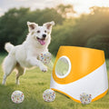 Automatic Dog Ball Launcher for Small to Medium Dogs, 2.2 Inch ETPU Dog Ball Thrower, 3 Distance Adjustable 19-39 Ft Interactive Dog Toy, Mental Stimulating Puppy Toy with 4 ETPU Balls (Orange) - color: Orange
