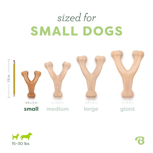 Benebone Wishbone Dog Chew Toy for Aggressive Chewers, Real Chicken, Small - size: Small