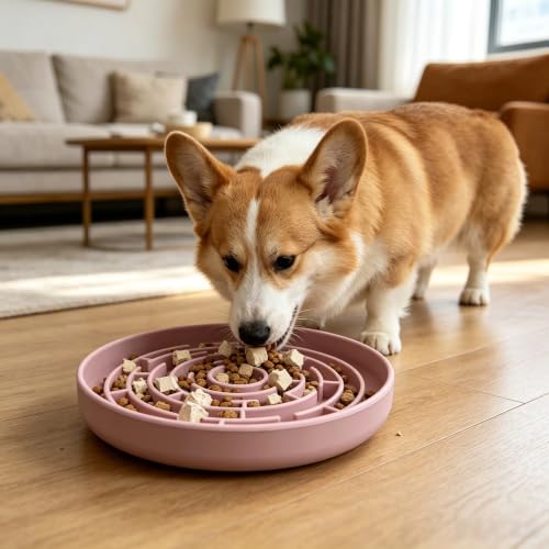 YCT Dog Cat Lick Mat and Slow Feeder Bowl Set, Thickened Food Grade Silicone with Strong Suction Cups, Anxiety Relief Calming Lick Pad for Bathing Grooming Training - color: Purple