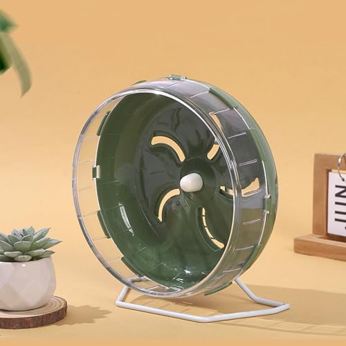 Hamster Wheel, 8.5 inch Silent Hamster Exercise Running Wheel with Stand,Pet Small Animals Exercise Running Toys,Adjustable Quiet Spinner for Guinea Pigs, Sugar Gliders, Gerbils (Green, 8.5in) - color: green