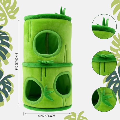 Hide and Seek Dog Toys, Interactive Squeaky Plush Puzzle Puppy Chew Toy to Keep Them Busy for Small Medium Large Dogs(Bamboo Hideaway with 5 Pack Panda) - color: Bamboo Hideout with 5 Panda