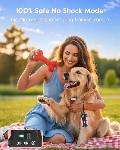 SLOPEHILL Dog Shock Collar,4200FT Dog Training Collar with Remote,Pink - color: Pink