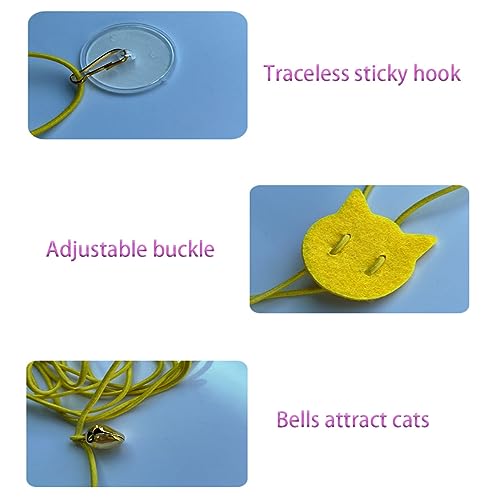 5 PCS Interactive Cat Feather Toys, Hanging Door Cat Toy Retractable Cat Teaser Toys Indoor Feather Kitten Fun Mental Physical Exercise Kitten Toys