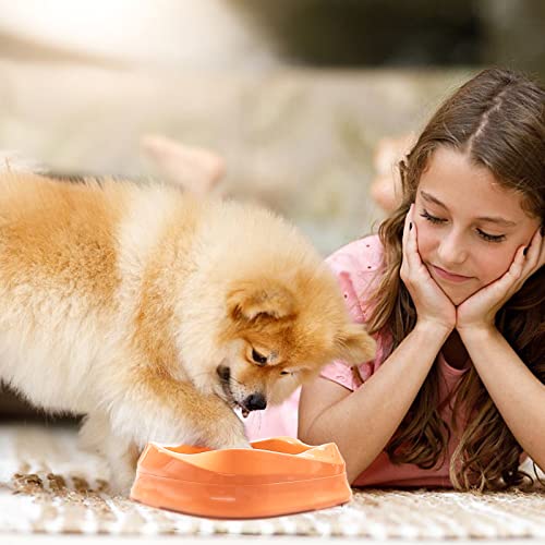 VANNON Slow Feeder Dog Bowls Non Slip Puppy Bowl Durable Dog Puzzle Feeder Bloat Stop Food Bowls for Puppy and Small Dogs, BPA Free, 2 Cups, Orange - color: F-Orange-Small-2Cups