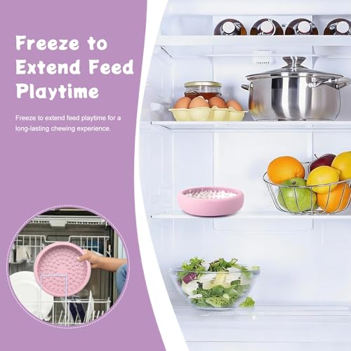 Slow Feeder Dog Lick Bowl,Silicone Feeding Dogs Licking Bowls(Purple,Small) - color: Purple, size: Small
