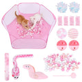 Foxtell Pink Cat Ball Pit Include 115 PCS Interactive Cat Toys for Indoor Bored Self Play Enrichment Toy for Indoor Cats Interactive Fun and Exercise