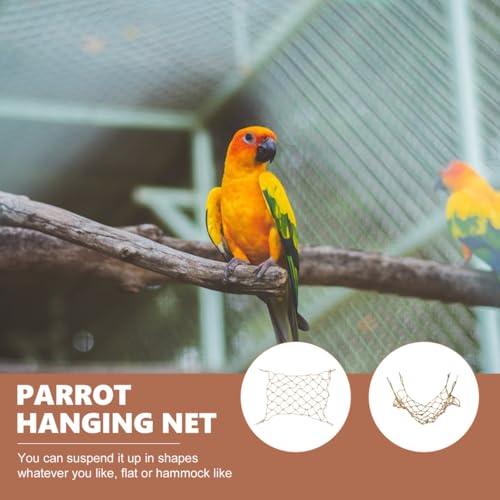 ORFOFE Bird Climbing Net Rope Climbing Net Hammock for Parrot Hamster Small Rat Hanging Pet Toy for Climbing Chewing Playing Includes 4 Hooks 21.65 X 17.32 in