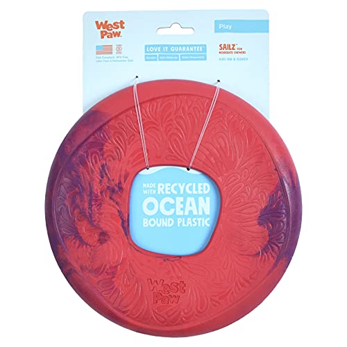 WEST PAW Seaflex Sailz Dog Toy Flying Disc – Machine Washable Dog Toys for Moderate Chewers – Eco-Friendly Zogoflex Toys for Dogs – Perfect for Gnawing, Fetch, Catch, Pet Training – Hibiscus - color: Hibiscus