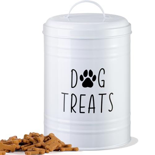 Dog Treat Container Airtight, 9.1''Hx5.5''W, 10 Cup Capacity (White) - color: White - Single
