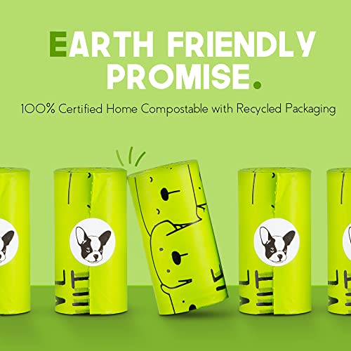 Certified Home Compostable Dog Poop Bags, 120 Plant Based Bags (8 Rolls) - size: 1 Count (Pack of 120)