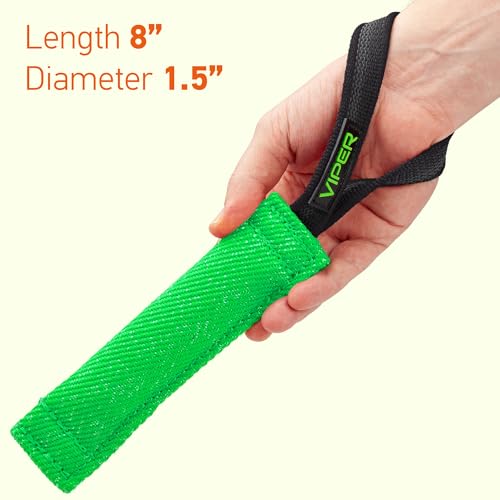 Viper Heavy Duty French Linen Dog Bite Tug Toy - K9 Trainer, Tough and Durable for Dogs Shutzhund IPO K-9 - Green - 12in L x 1.5 W - color: Green, size: 12in L x 1.5in W