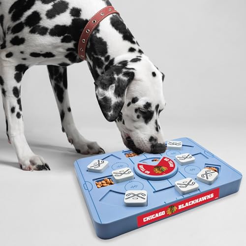 Pets First NHL Chicago Blackhawks Large Puzzle Toy, New Size, Interactive Dog Treat & Slow Feeding Toy - color: CHICAGO BLACKHAWKS
