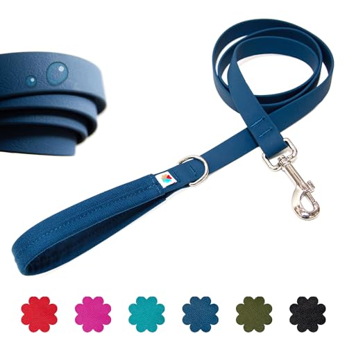 Wildebeest Funston Waterproof Dog Leash - Heavy Duty 4ft Long Leash for Small, Medium and Large Dogs - 1000D Nylon, Scratch & Stink-Resistant & Pill-Free - Nylon Wrap Handle (3/4" Wide, 4 ft Length) - color: Navy, size: 4 ft