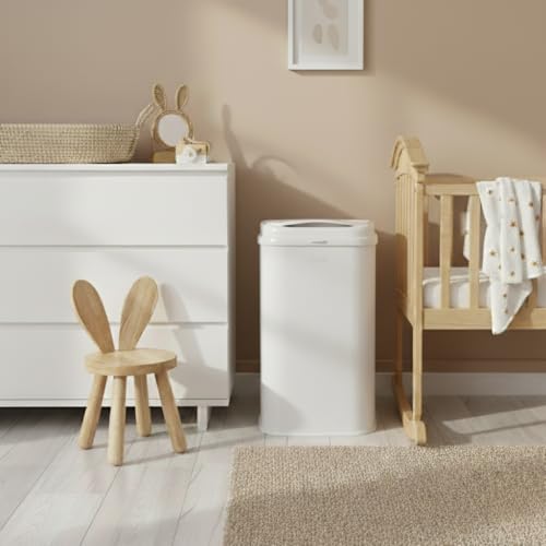 Ubbi Stainless Steel Venti Diaper Pail, No Special Bag, Odor-Locking, White - color: Venti White