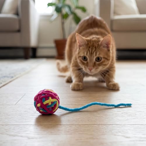 3 Pack Color Random Cat Yarn Balls - color: B