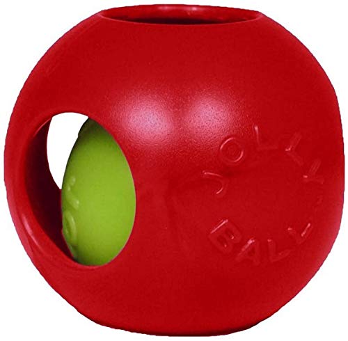 Jolly Pets Teaser Ball Interactive Dog Toy, 8 in Large, Red - color: Red, size: Large (8 in)