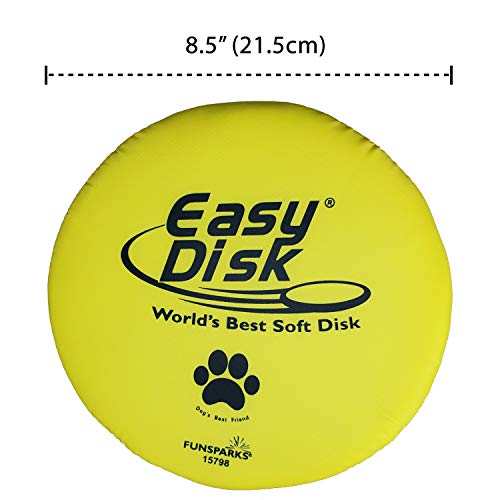 Funsparks Easy Disk Dog Flying Disc - Interactive Dog Fetch Toy - Durable and Easy on The Teeth - Simple to Toss – Lightweight Puppy Toy - Floats on Water