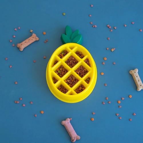 ZippyPaws Happy Bowl Slow Feeder Dog & Puppy Bowl - Pineapple - style: Pineapple