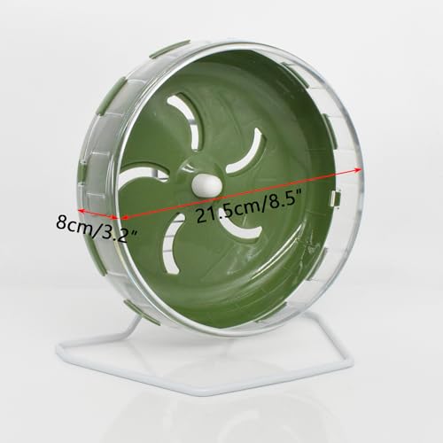 Hamster Wheel, 8.5 inch Silent Hamster Exercise Running Wheel with Stand,Pet Small Animals Exercise Running Toys,Adjustable Quiet Spinner for Guinea Pigs, Sugar Gliders, Gerbils (Green, 8.5in) - color: green