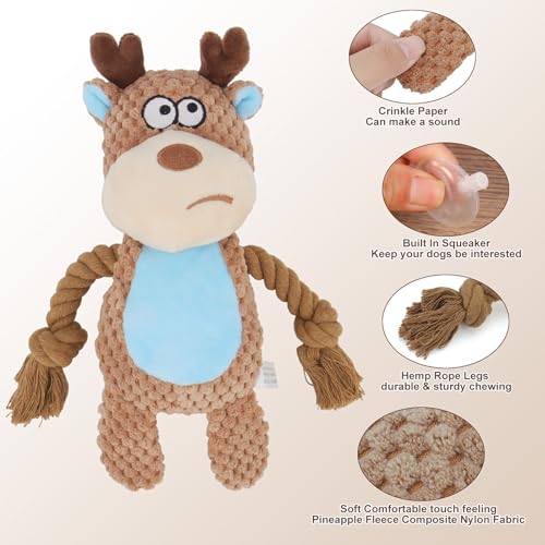 Dog Toys, Dog Squeaker Toys with Crinkle Paper (Camel-Colored Elk) - color: Camel-Colored Elk