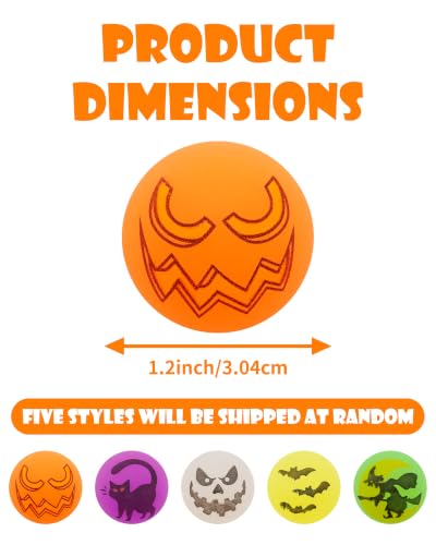 PET SHOW 20 Pack Halloween Cat Toys Bouncy Balls 1.2inch for Indoor Cats - style: 20Pcs Halloween Cat Bouncy Balls
