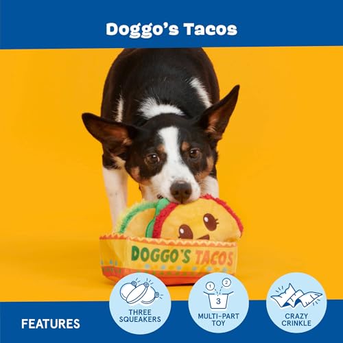 BarkBox Doggo's Tacos 3-in-1 Interactive Plush Dog Toy - color: Doggo's Tacos